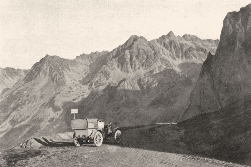 HAUTES-PYRÉNÉES. Col du Tourmalet. SMALL. 1903 old antique print picture